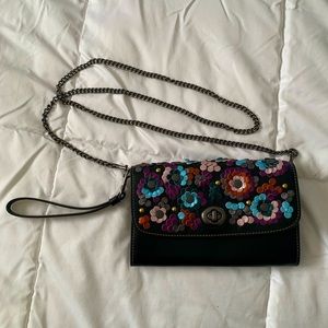 Coach Chain Crossbody With Leather Sequins